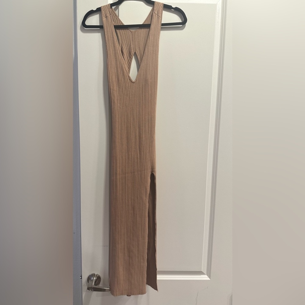 REVOLVE Ribbed Tank Midi Dress in Taupe - Picture 6 of 6